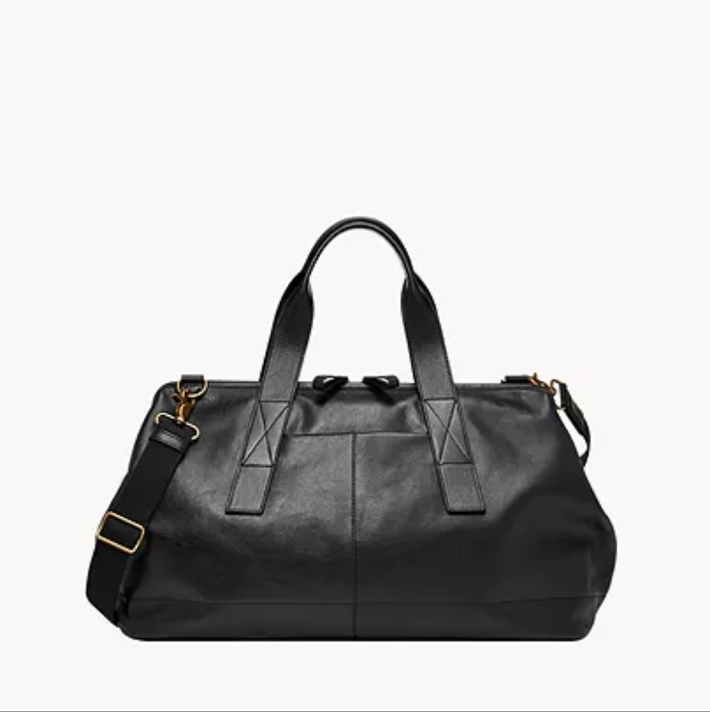 2×HP. Fossil Brand Leather Duffle Bag